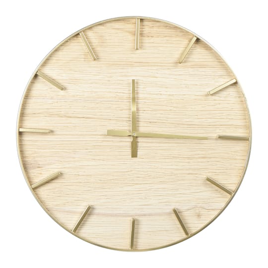 23 5 Natural Round Wood Wall Clock Michaels - Round Natural Wood Metal Wall Clock